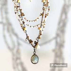 Pearl and bead summer necklace